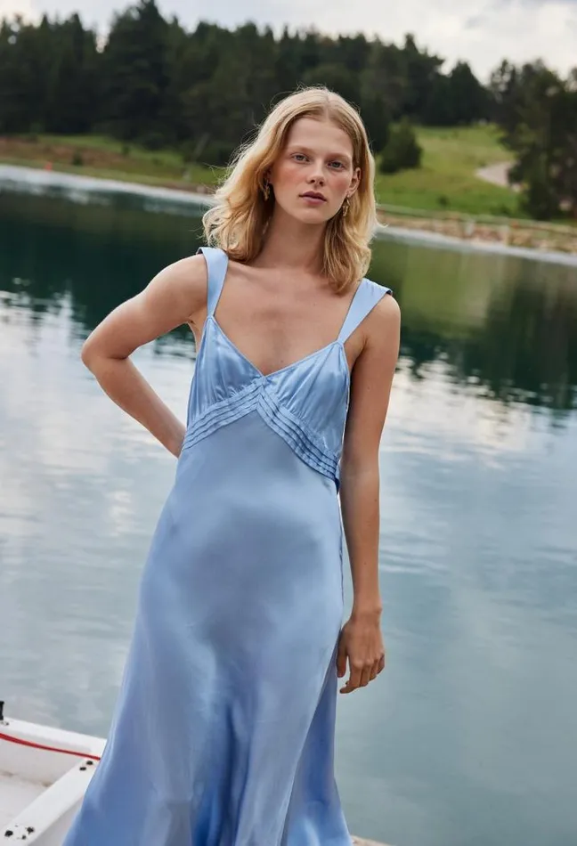 Severine Dress Dove Women Ciao Lucia Satin Dresses