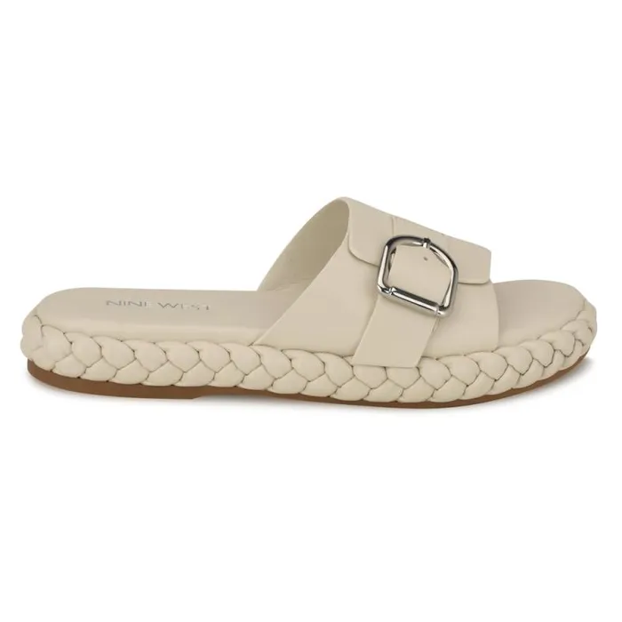 Shantel Casual Woven Footbed Sandals Chic Cream Women Nine West Sandals