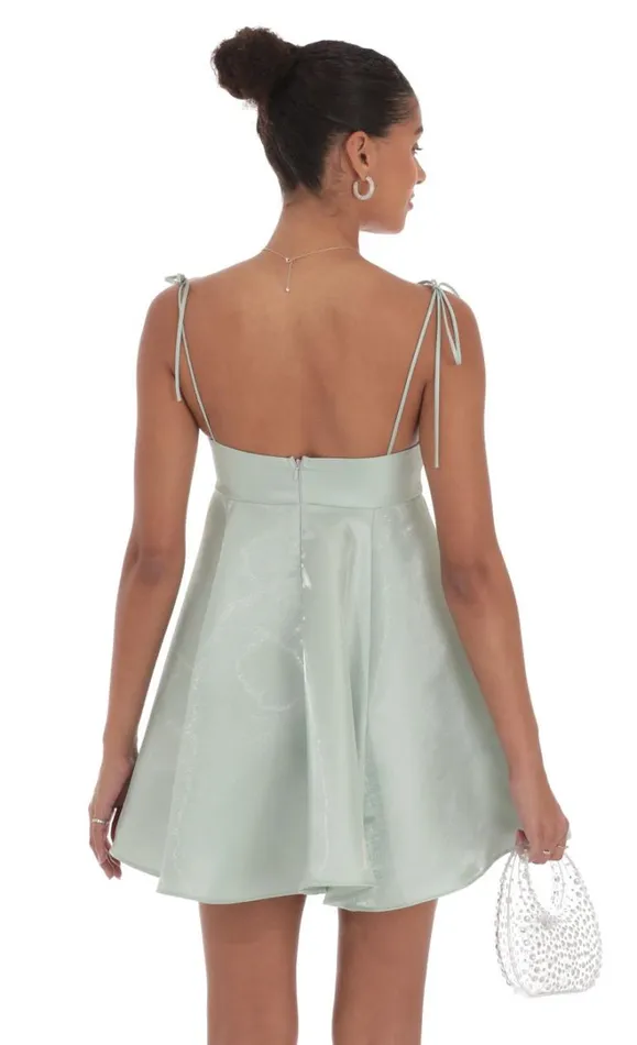 Sheen Flare Babydoll Dress Sage Green Women LUCY IN THE SKY Mini Dresses Sheen Flare Babydoll Dress Sage Green Women LUCY IN THE SKY Mini Dresses