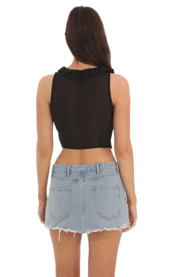 Sheer Chiffon Top Black Women LUCY IN THE SKY Tops Sheer Chiffon Top Black Women LUCY IN THE SKY Tops
