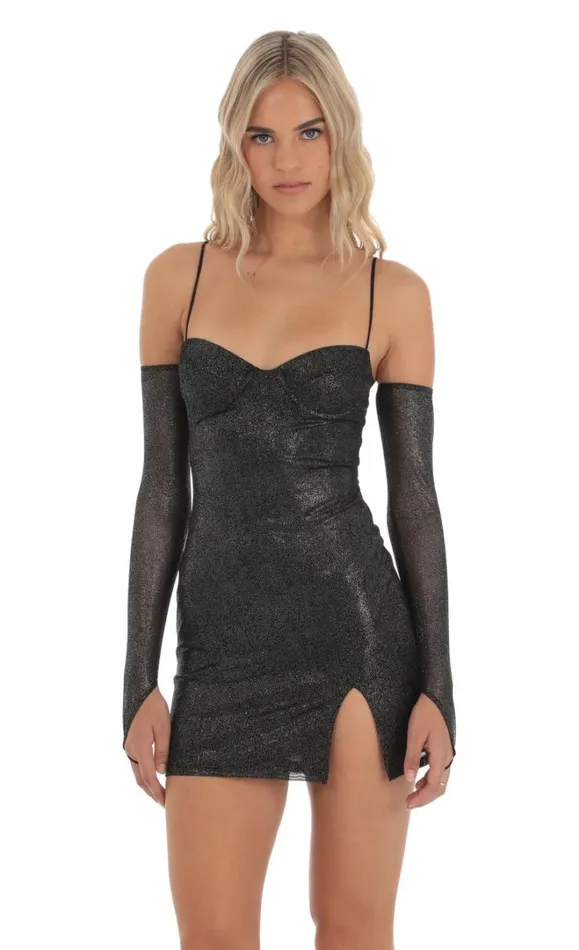 Shimmer Bodycon Dress Black Women LUCY IN THE SKY Mini Dresses Shimmer Bodycon Dress Black Women LUCY IN THE SKY Mini Dresses