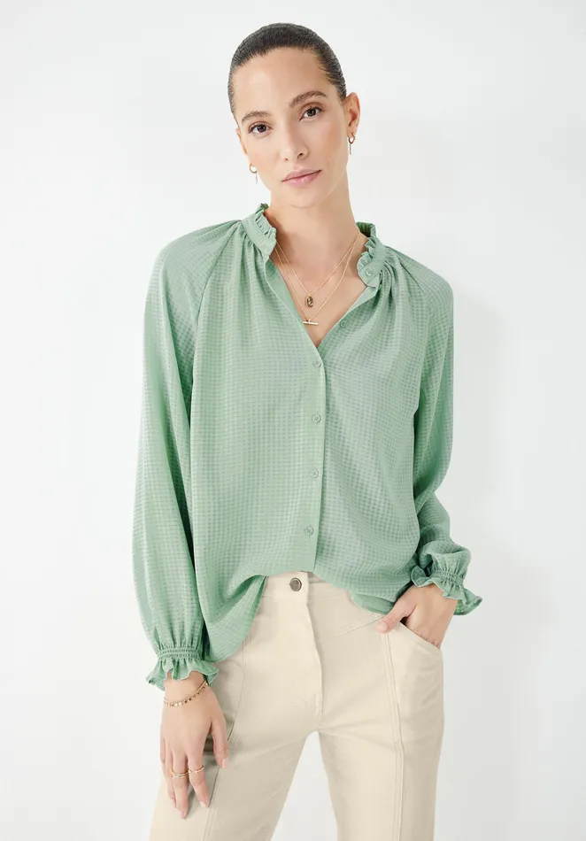 Shirts and Blouses Women Hush Cloe Checked Top Soft Khaki