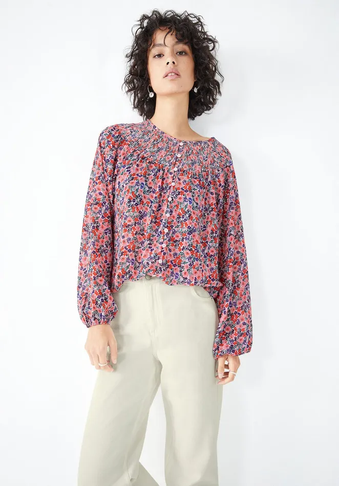 Shirts and Blouses Women Hush Lana Shirred Blouse Light Pop Floral