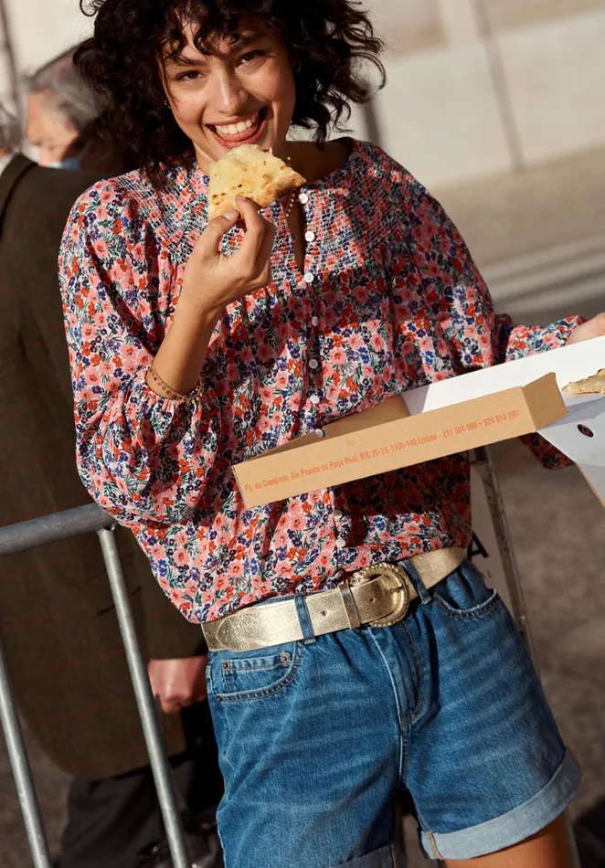 Shirts and Blouses Women Hush Lana Shirred Blouse Light Pop Floral
