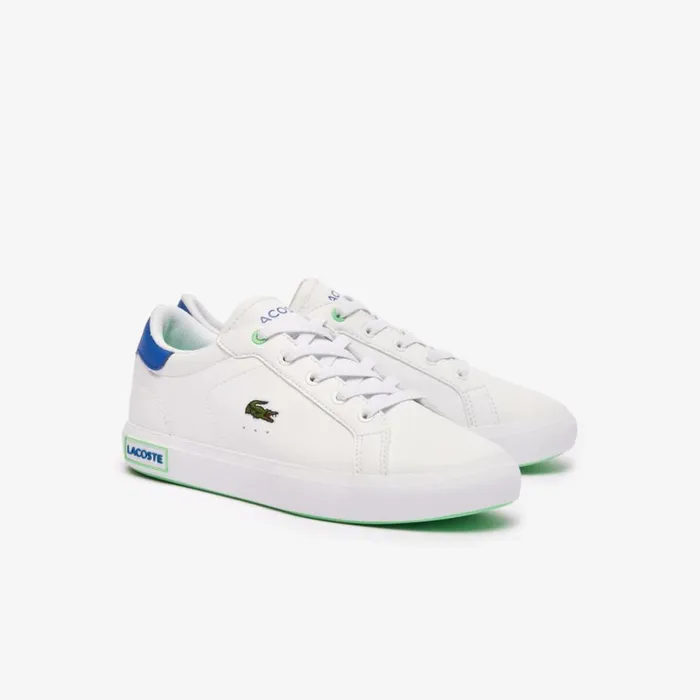 Shoes and Accessories Kids Lacoste Children039s Powercourt Sneakers Whiteblue 080