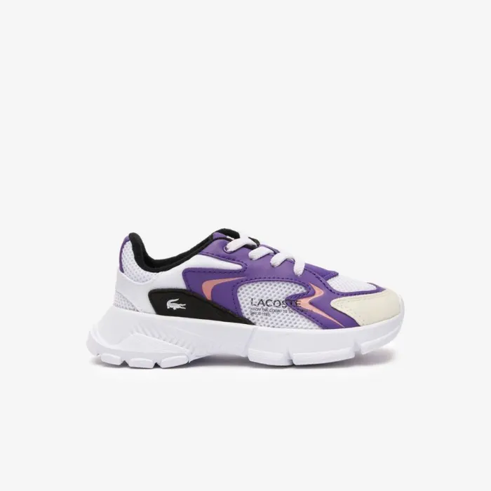 Shoes and Accessories Kids Lacoste Infants039 L003 Neo Sneakers Whtdk Purp 1s6