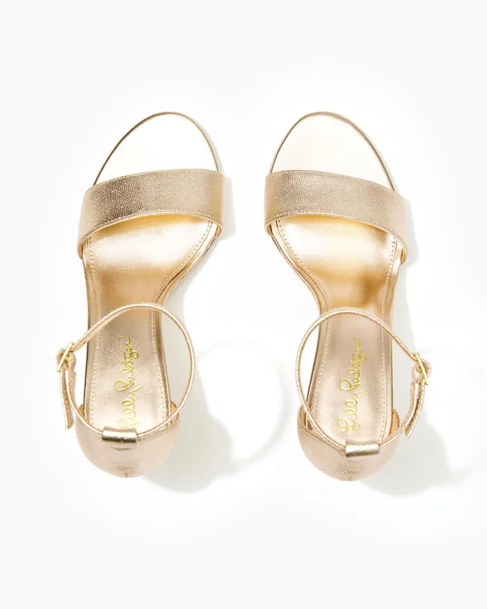 Shoes Women Lilly Pulitzer Bridgette Wedge Gold Metallic