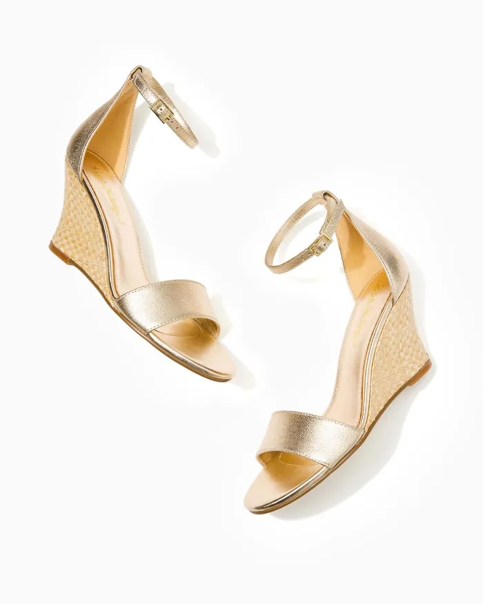 Shoes Women Lilly Pulitzer Bridgette Wedge Gold Metallic Shoes Women Lilly Pulitzer Bridgette Wedge Gold Metallic