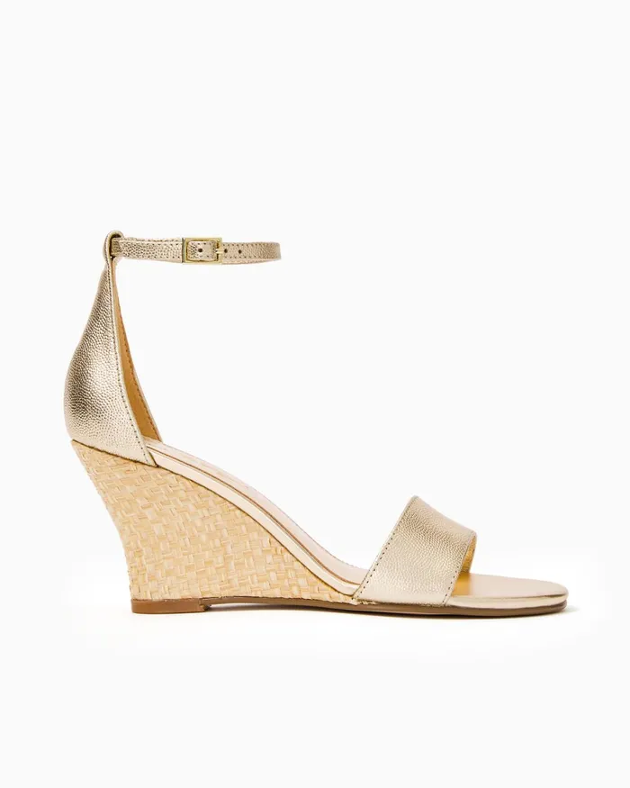 Shoes Women Lilly Pulitzer Bridgette Wedge Gold Metallic Shoes Women Lilly Pulitzer Bridgette Wedge Gold Metallic