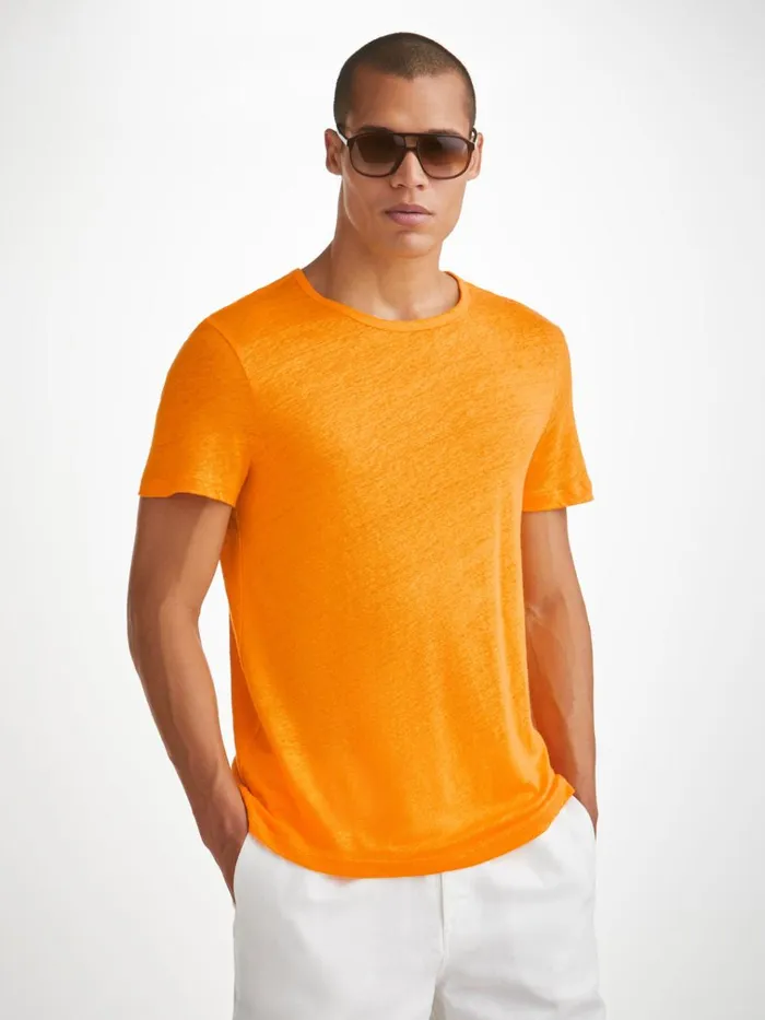 Short Sleeve TShirts Men Derek Rose TShirt Jordan Linen Tangerine