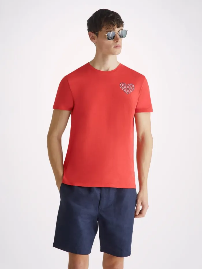 Short Sleeve TShirts Men Derek Rose TShirt Ripley 15 Pima Cotton Red