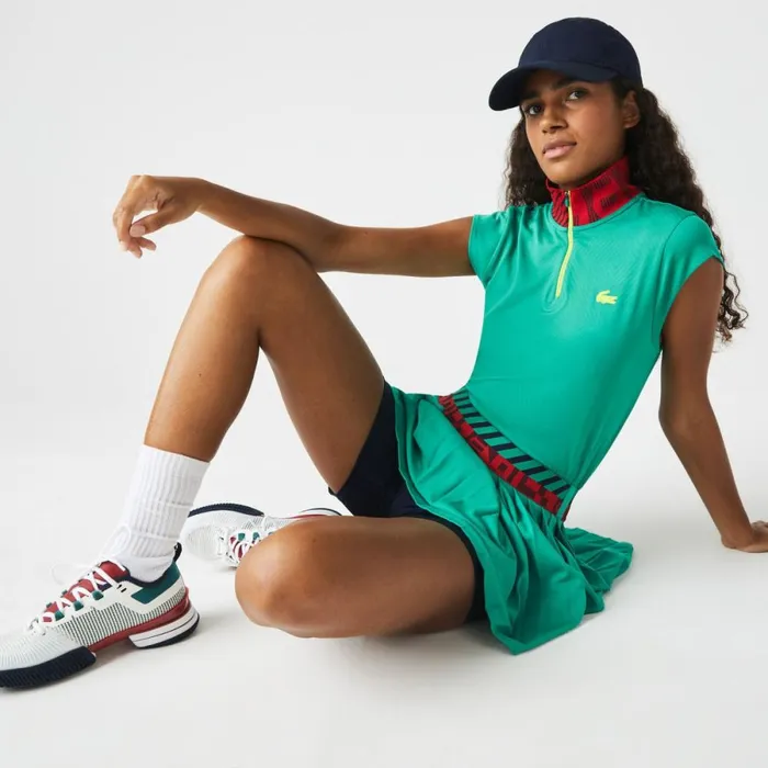 Shorts and Skirts Women Lacoste Women039s SPORT BuiltIn Short Pleated Tennis Skirt Green Navy Blue Yh5