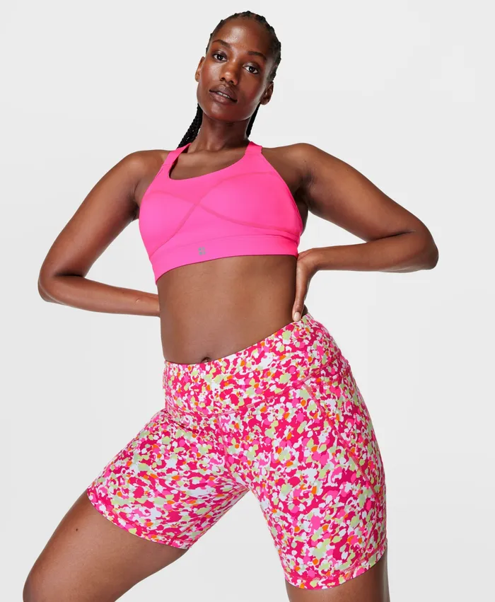 Shorts Skirts Women Power 68243 Cycling Shorts Pink Dab Print Sweaty Betty