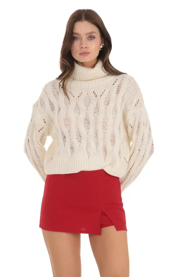 Side Slit Mini Skort Red Women LUCY IN THE SKY Shorts