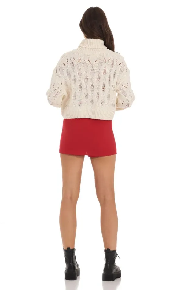 Side Slit Mini Skort Red Women LUCY IN THE SKY Shorts Side Slit Mini Skort Red Women LUCY IN THE SKY Shorts