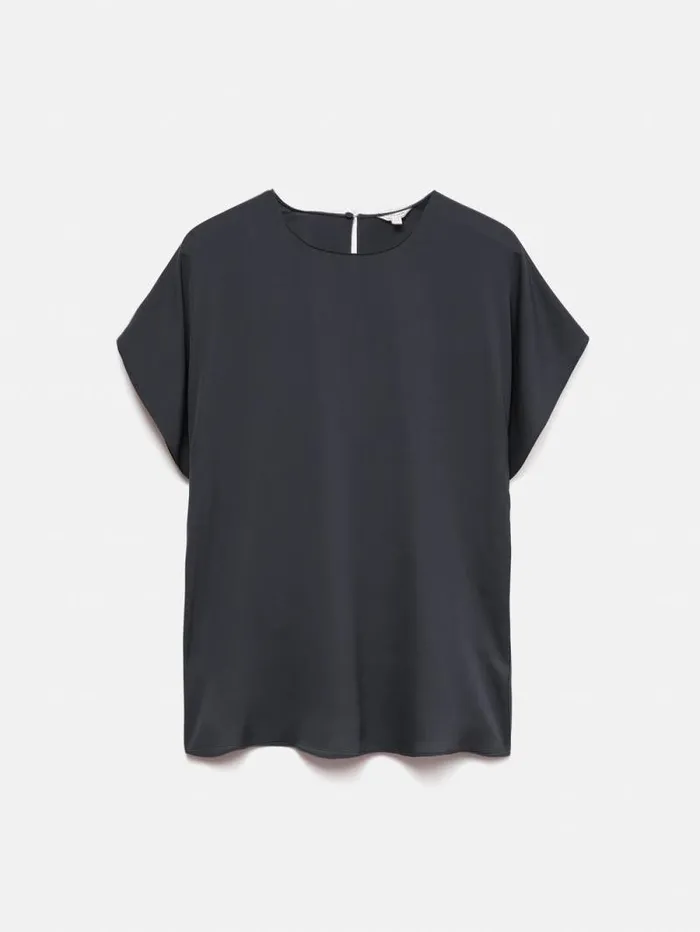 Silk Drape Sleeve Top Navy Women Jigsaw Party