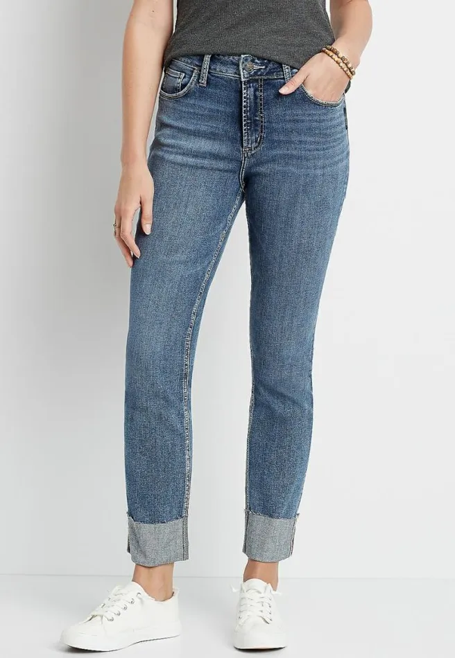 Silver Jeans Co Avery High Rise Medium Wide Cuff Straight Leg Jean Women Maurices Jeans Silver Jeans Co Avery High Rise Medium Wide Cuff Straight Leg Jean Women Maurices Jeans