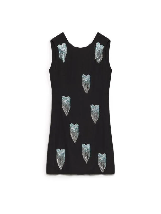 Sister Jane Dresses Womenswear DREAM Muse Heart Mini Dress Pitch Black