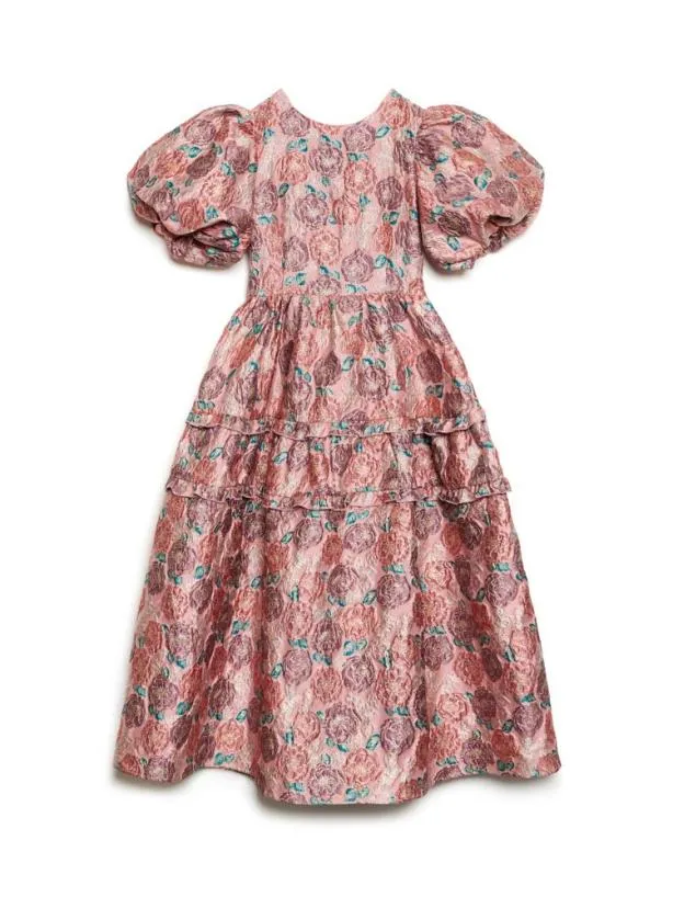 Sister Jane Dresses Womenswear DREAM Nerissa Jacquard Midi Dress Blush Pink