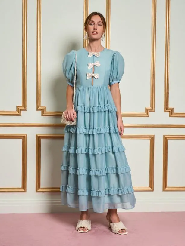 Sister Jane Dresses Womenswear DREAM Pistachio Bow Midi Dress Celadon Green