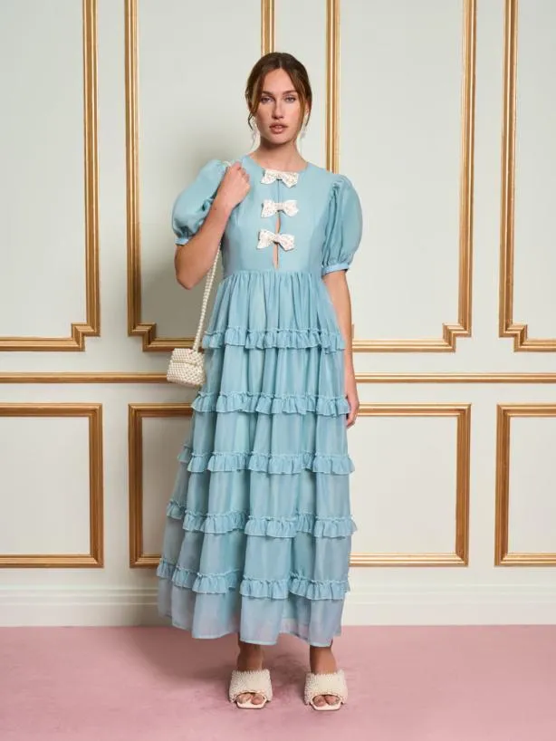 Sister Jane Dresses Womenswear DREAM Pistachio Bow Midi Dress Celadon Green
