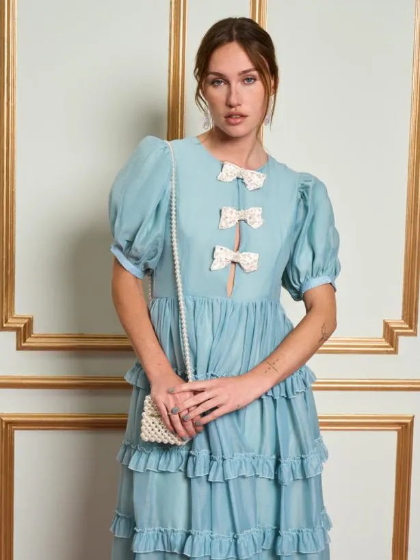 Sister Jane Dresses Womenswear DREAM Pistachio Bow Midi Dress Celadon Green