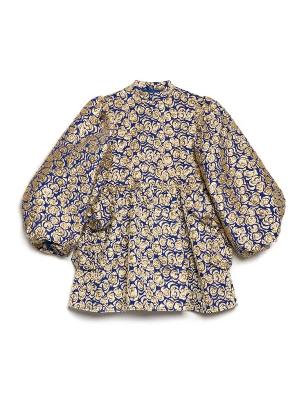 Sister Jane Dresses Womenswear DREAM Record Rose Jacquard Mini Dress Royal Blue
