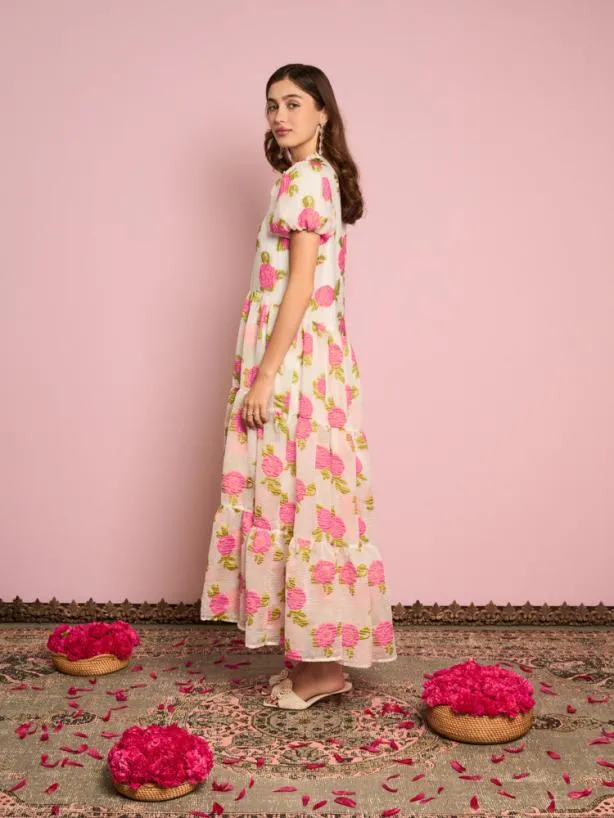 Sister Jane Dresses Womenswear Zinnia Tiered Maxi Dress Pearled White