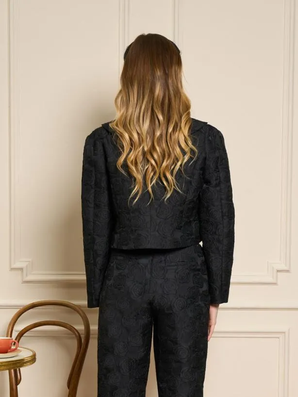 Sister Jane Jackets Womenswear Cheri Rose Jacquard Jacket Ink Black