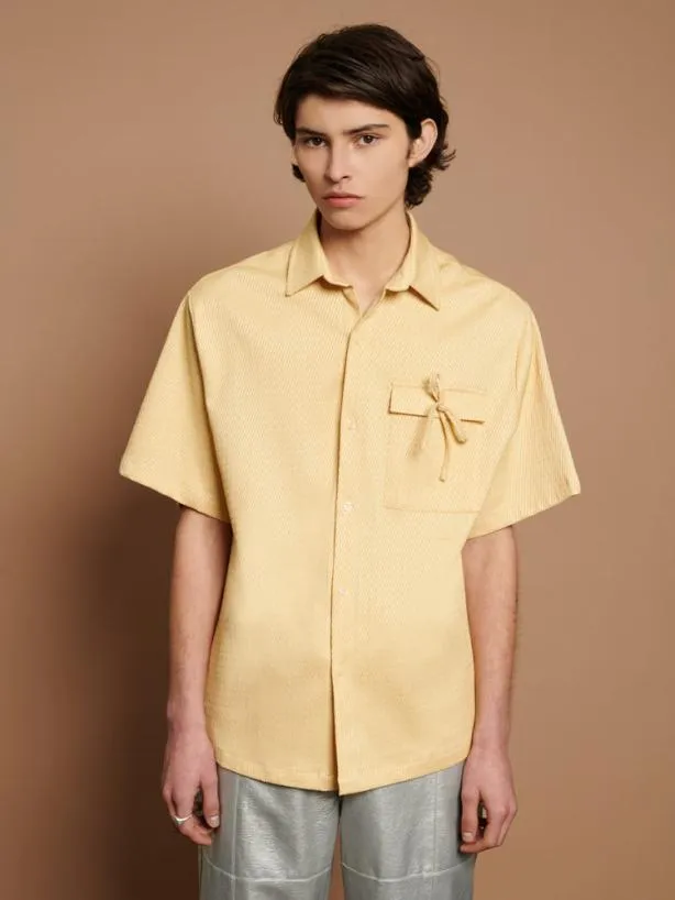 Sister Jane Shirts Menswear Archie Bow Pocket Shirt Pastel Yellow