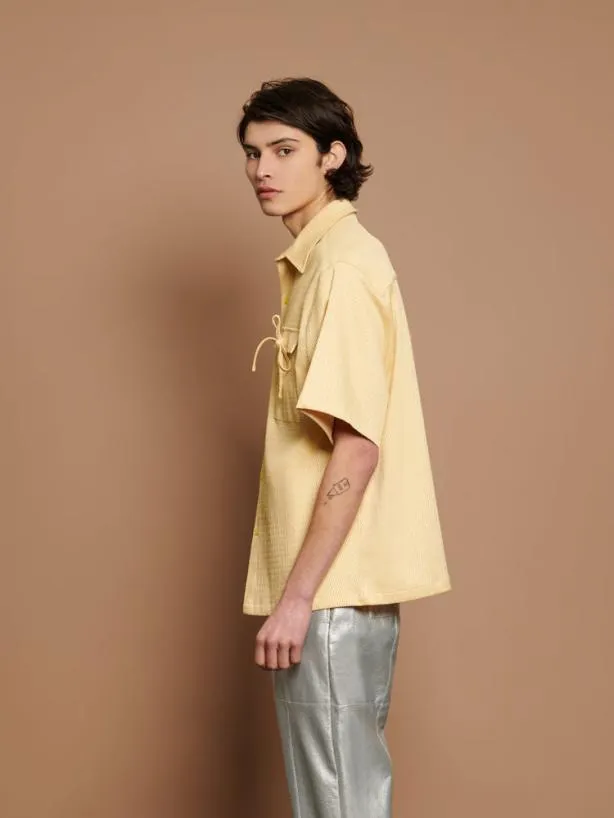 Sister Jane Shirts Menswear Archie Bow Pocket Shirt Pastel Yellow