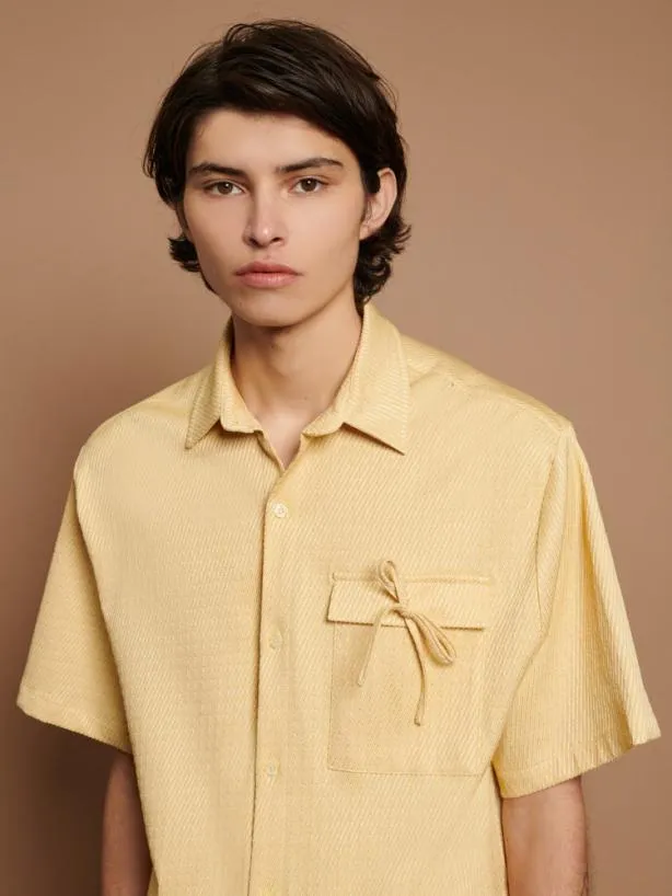 Sister Jane Shirts Menswear Archie Bow Pocket Shirt Pastel Yellow