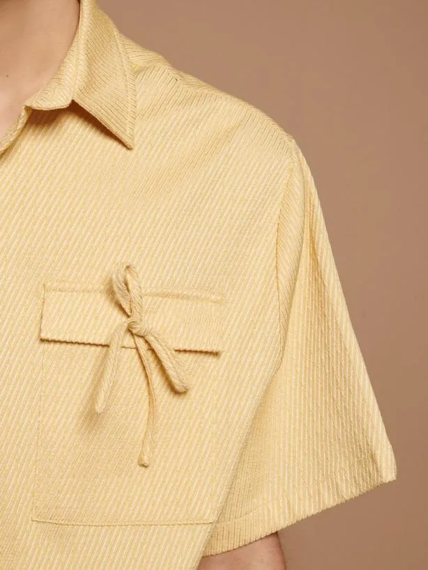 Sister Jane Shirts Menswear Archie Bow Pocket Shirt Pastel Yellow