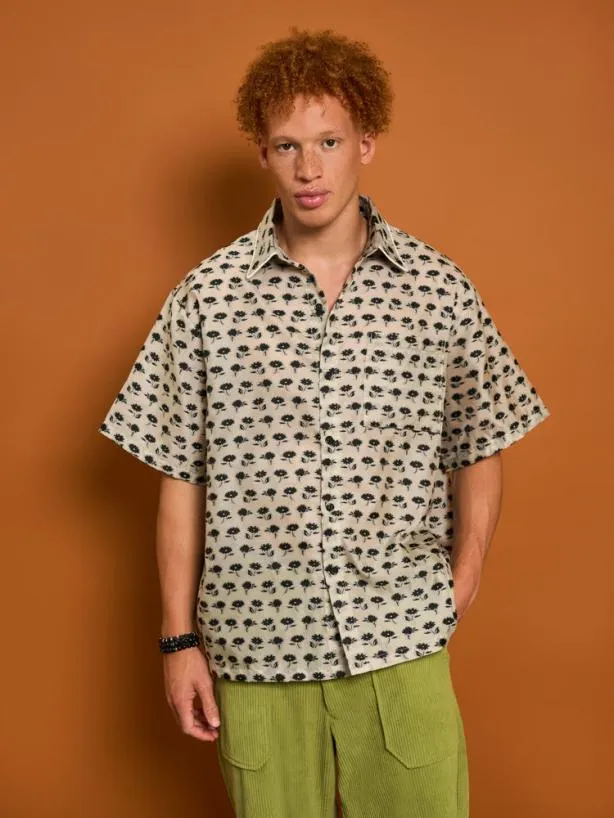 Sister Jane Shirts Menswear Cameron Floral Boxy Shirt Ivory