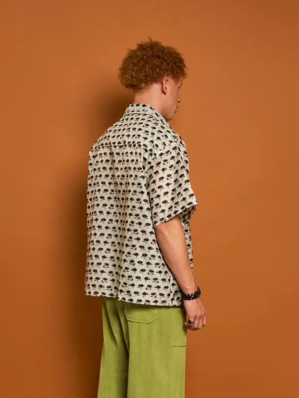 Sister Jane Shirts Menswear Cameron Floral Boxy Shirt Ivory