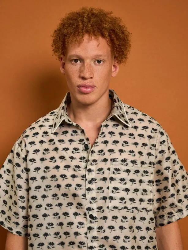 Sister Jane Shirts Menswear Cameron Floral Boxy Shirt Ivory