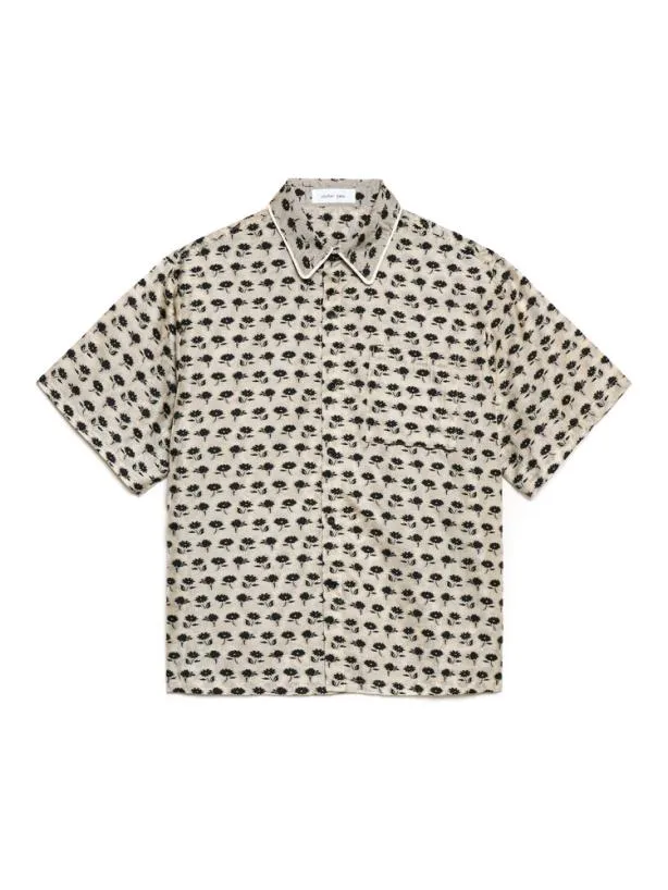 Sister Jane Shirts Menswear Cameron Floral Boxy Shirt Ivory
