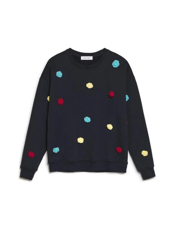 Sister Jane Shirts Menswear Henry Rose Sweatshirt Navy Blue