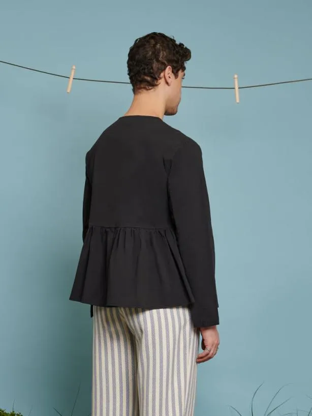 Sister Jane Shirts Menswear Jessie Wrap Top Black