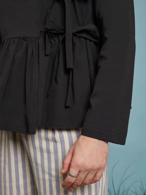 Sister Jane Shirts Menswear Jessie Wrap Top Black