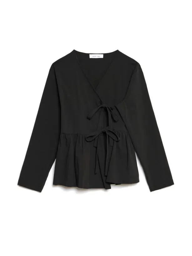Sister Jane Shirts Menswear Jessie Wrap Top Black