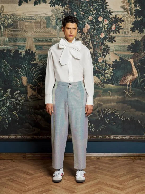 Sister Jane Shirts Menswear Miller Bow Shirt Pearled White