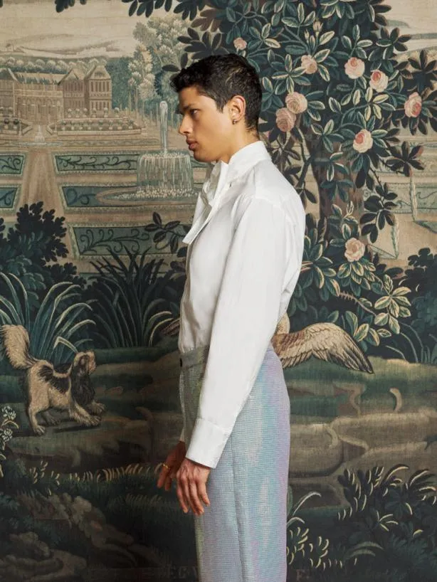 Sister Jane Shirts Menswear Miller Bow Shirt Pearled White