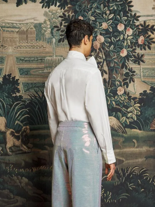 Sister Jane Shirts Menswear Miller Bow Shirt Pearled White