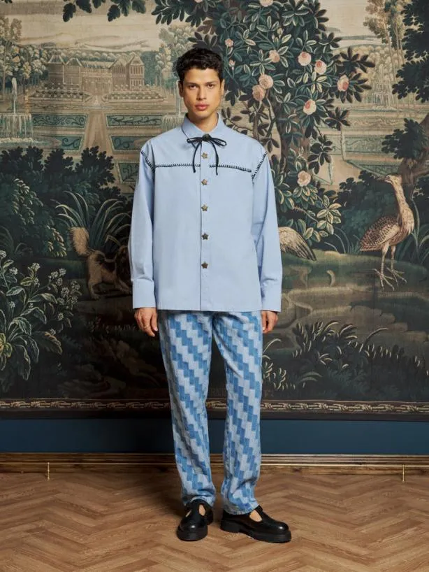 Sister Jane Tops Womenswear Arlo Star Shirt Slate Blue