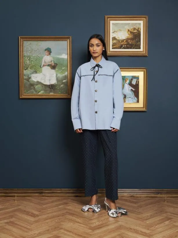 Sister Jane Tops Womenswear Arlo Star Shirt Slate Blue