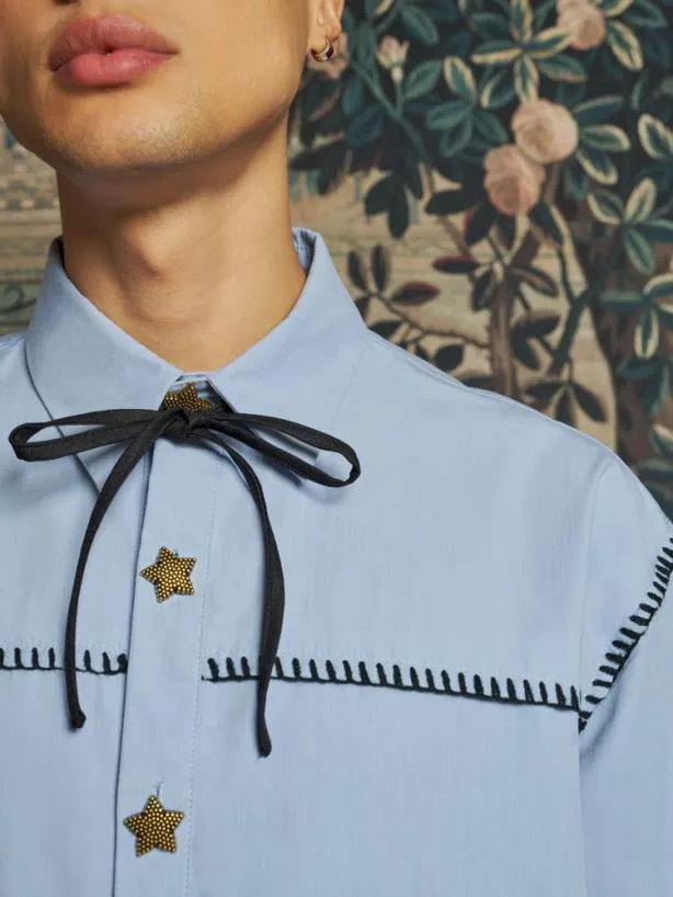 Sister Jane Tops Womenswear Arlo Star Shirt Slate Blue