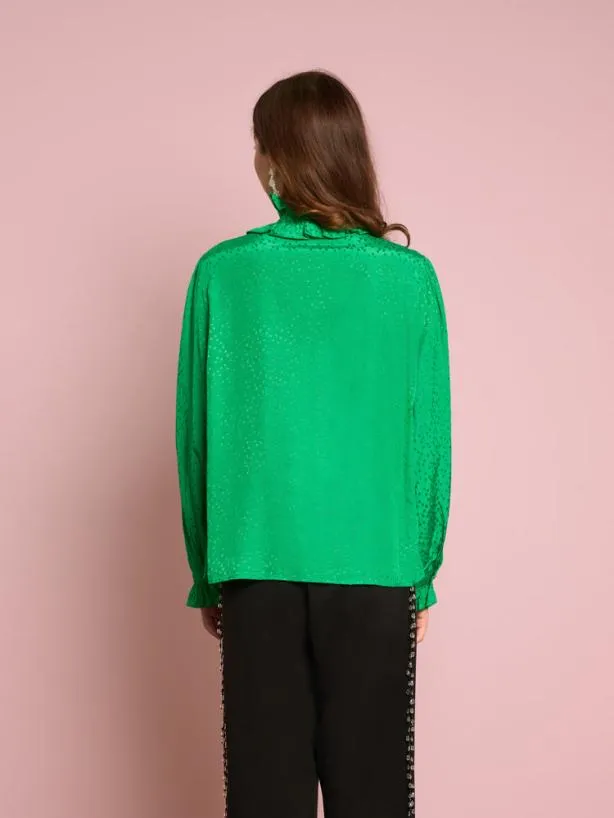Sister Jane Tops Womenswear Candra Heart Ruffle Blouse Irish Green