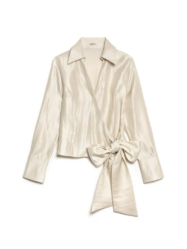 Sister Jane Tops Womenswear Ghospell Maisie Wrap Top Pearled Ivory