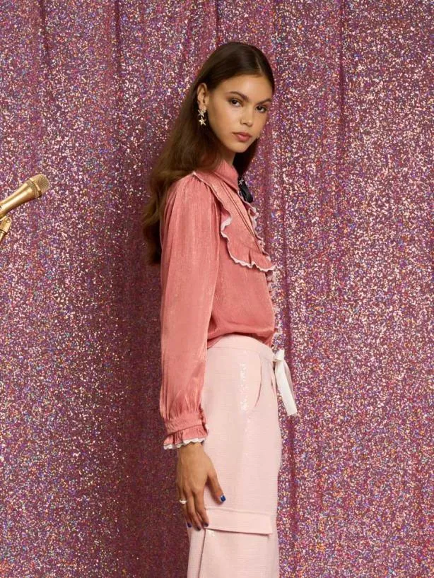 Sister Jane Tops Womenswear Melody Ruffle Blouse Blush Pink